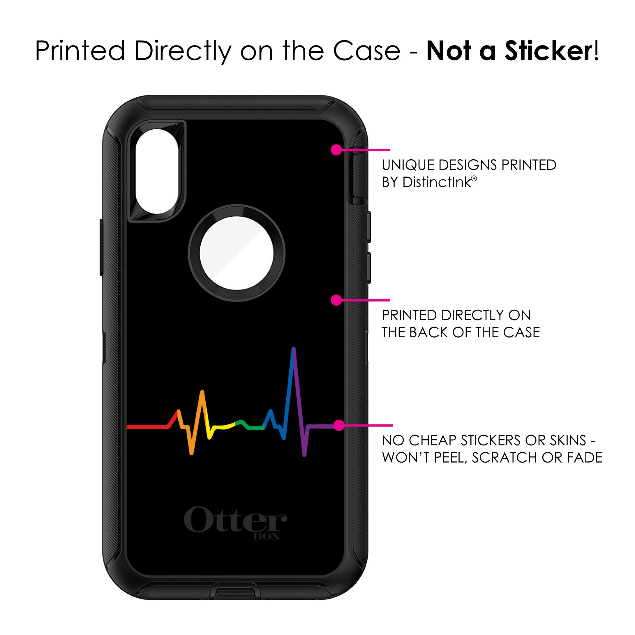 Rainbow Pulse Heartbeat iPhone XR Case (6.1 Inch) - LGBTQ Support Protective Cover - Durable Replacement for OtterBox Defender - Perfect for Pride Events, Daily Use & Showing Your Support