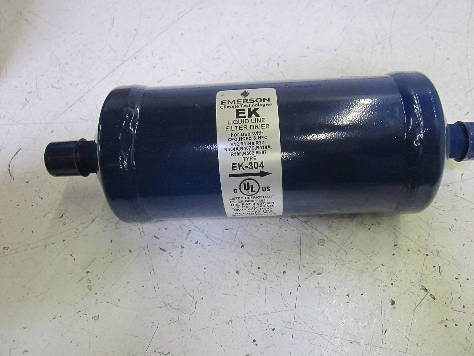 Emerson Climate Technologies EK304 9-7/8 Inch Liquid Line Filter-Drier for HVAC & Refrigeration Systems - AC Repair & Maintenance Replacement Part
