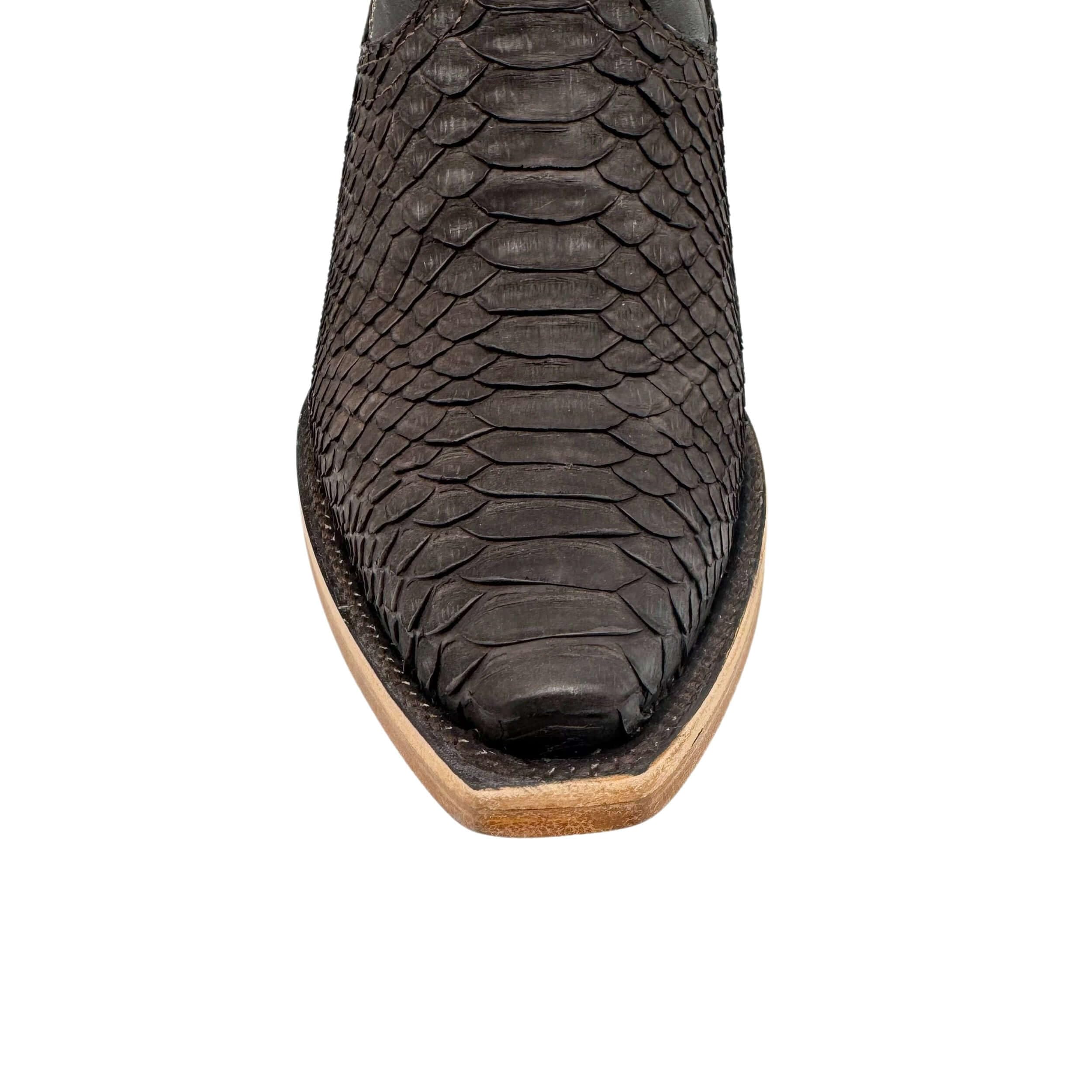 Vaccari Women's Piper Genuine Matte Chocolate Python & Studs Snip Toe Cowgirl Western Boots - Stylish & Comfortable for Country Dancing, Rodeo Events & Western Fashion