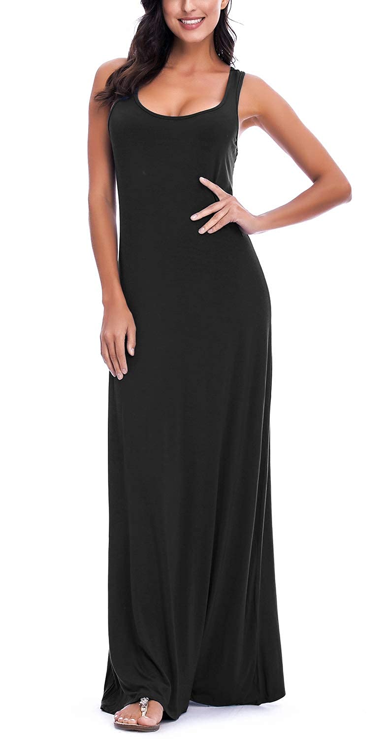 Women's Sexy Tank Top Maxi Long Dress - Sleeveless Summer Beach Dress for Women, Casual Flowy Sundress, Perfect for Vacations, Pool Parties & Date Nights