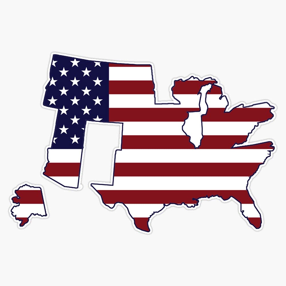 USA Flag Vinyl Decal - Patriotic Laptop Sticker, Wall Decal & Bumper Sticker (5 Inch) - Perfect for Cars, Laptops, Windows & Home Decor