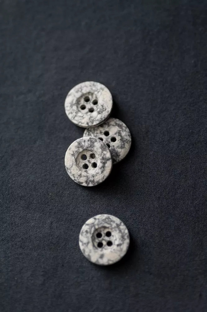 Merchant & Mills Recycled Resin Button - City Snow 20mm - Eco-Friendly Sewing Buttons for Coats, Jackets & DIY Crafts