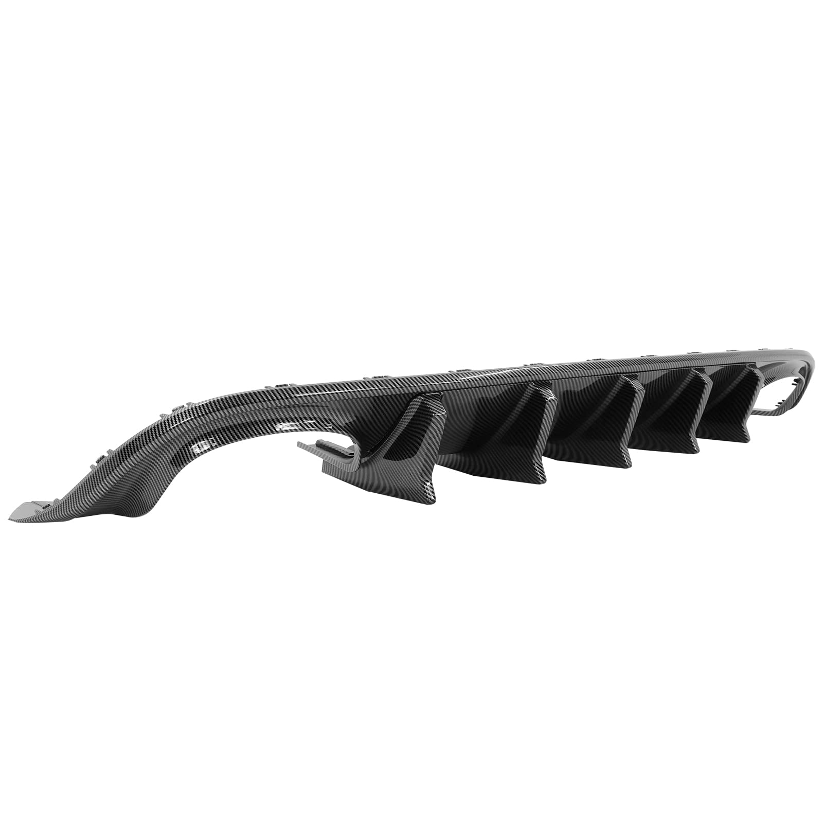 **FREEMOTOR802 Rear Diffuser Quad Exhaust Tips for 2015-2023 Dodge Charger | IKON V2 Style Carbon Fiber Print | 2PCS Bumper Lip Shark Fins (PP Material) – Upgrade Your Car’s Rear Styling for Sporty Look & Performance**