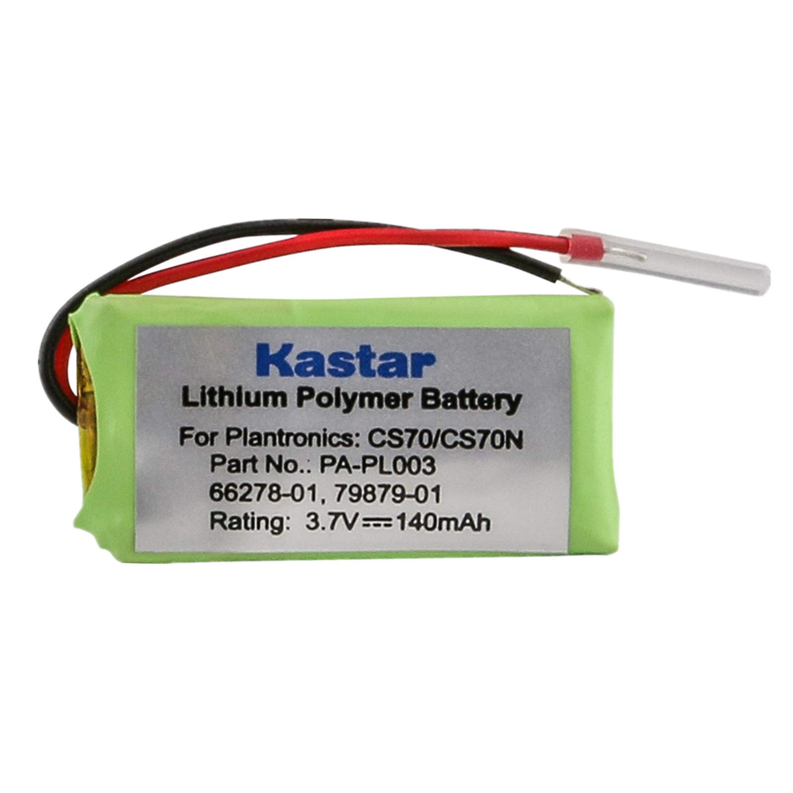 Kastar 140mAh Li-Polymer Replacement Battery for Plantronics CS70/N & 66278-01 Headsets - 3.7V High Capacity Rechargeable Battery - Perfect for Office Headsets, Call Centers, and Business Communications