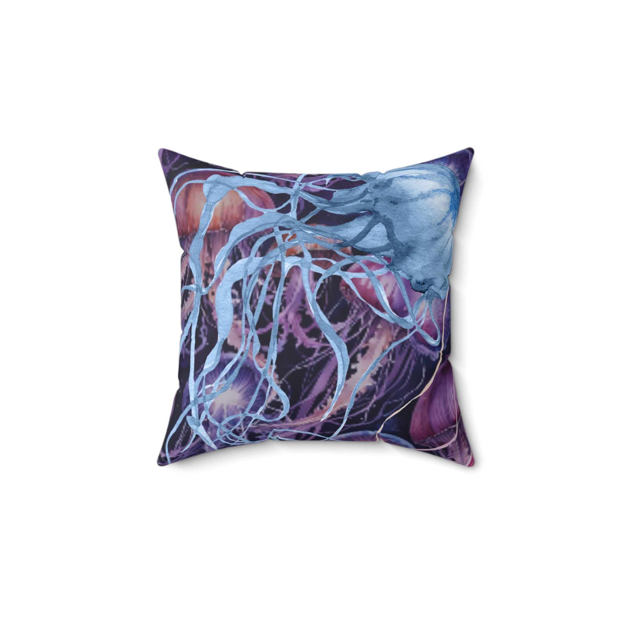 Stylish Plum Jellyfish Throw Pillow for Coastal Home Decor - Perfect for Beach House, Nursery & Boho Living Room Accents