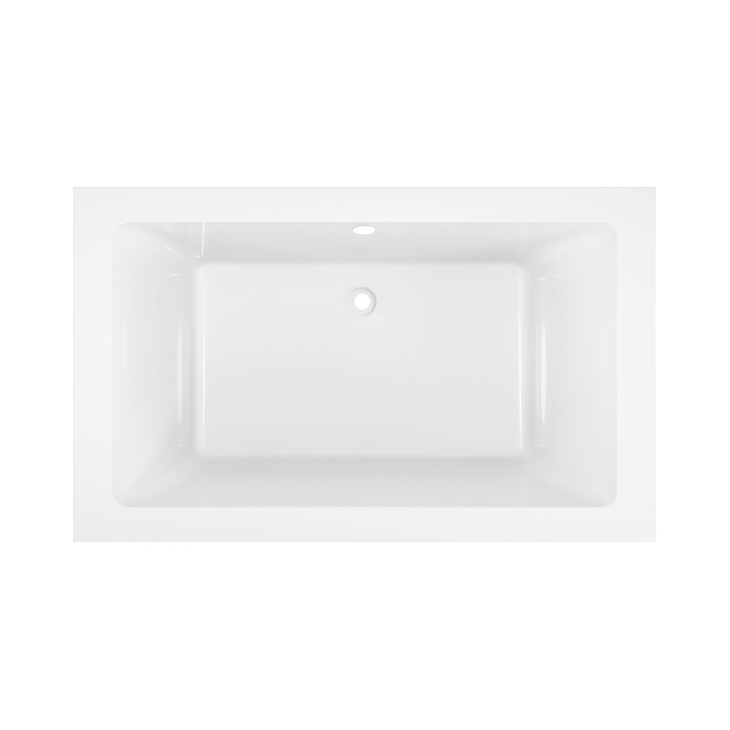 Aqua Eden 59-Inch Acrylic Rectangular Drop-In Bathtub with Reversible Drain - Glossy White - Perfect for Modern Bathroom Renovations and Spa-Like Relaxation