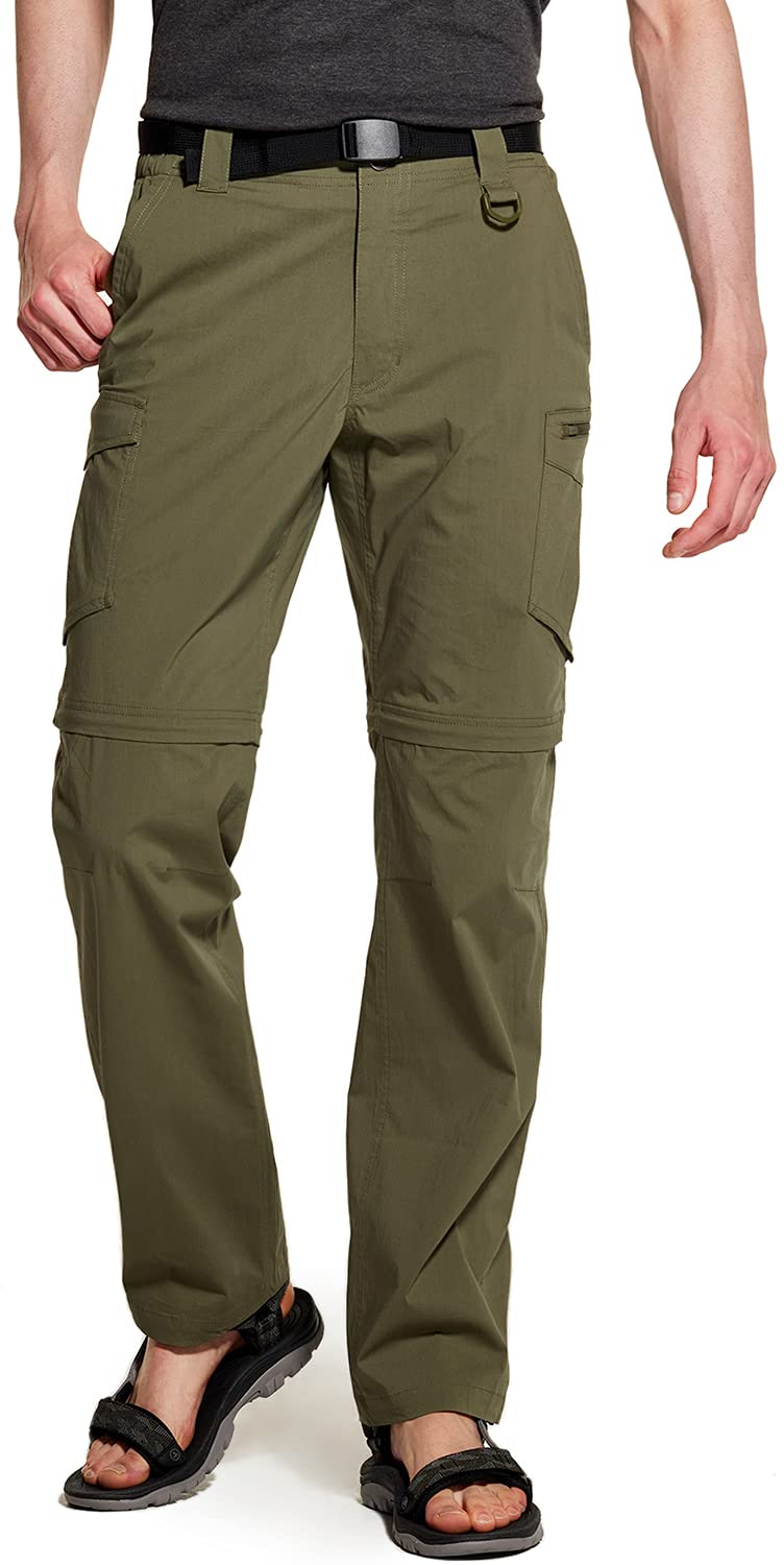 CQR Men's Convertible Cargo Pants - Water Resistant Hiking Pants with Zip-Off Legs | Lightweight Stretch UPF 50+ Outdoor Work Pants for Camping, Hiking & Travel