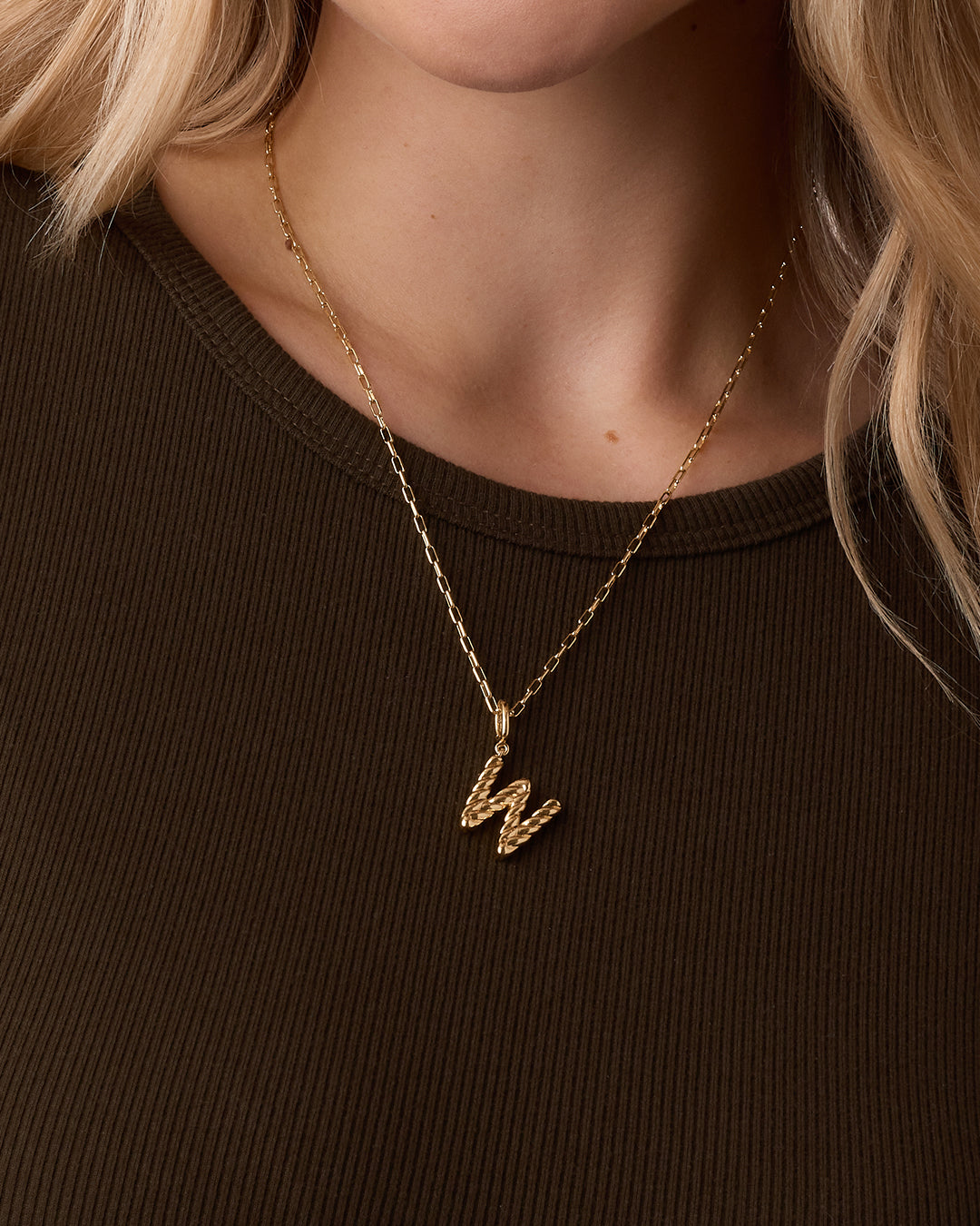 Alphabet Statement Charm Necklace for Women - Crew Letter Pendant Jewelry - Perfect for Layering, Gifts & Everyday Wear