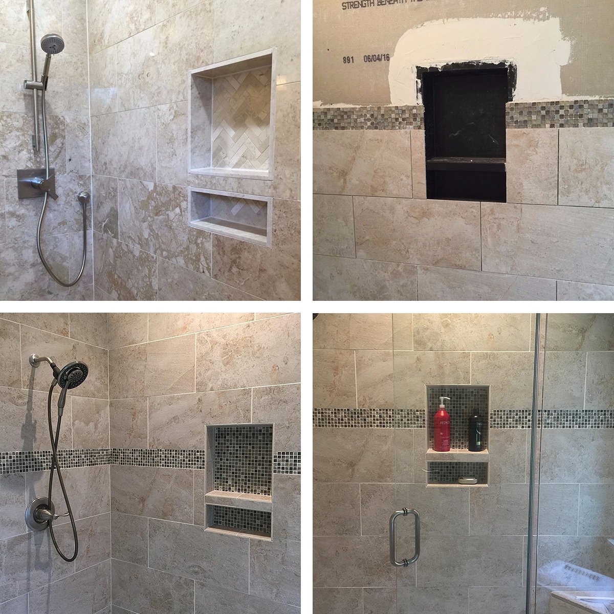 Ready Tile Double Shelf Shower Niche 25