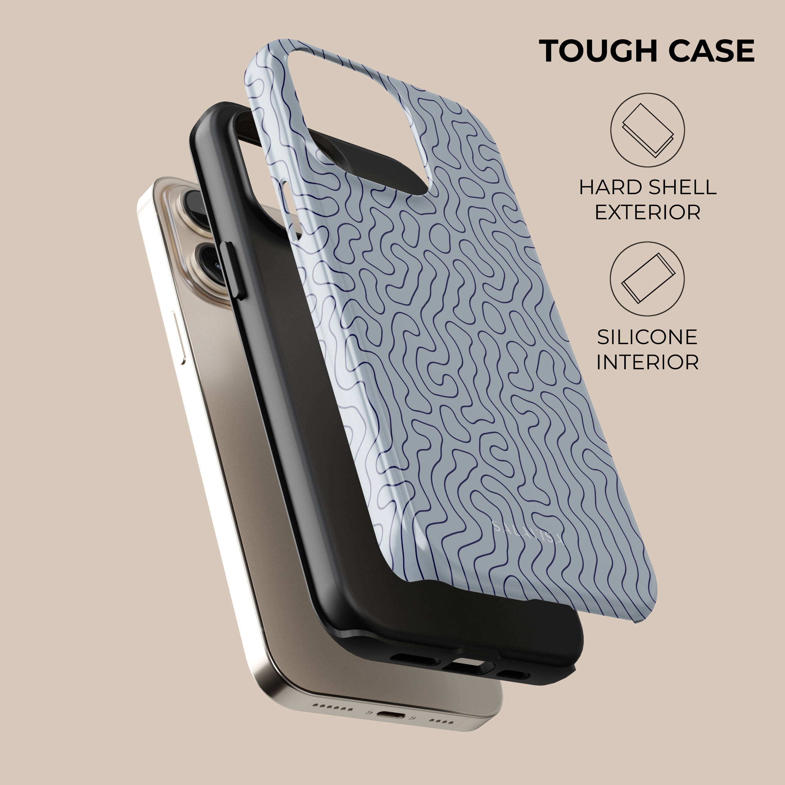 Blue Paths Shockproof Phone Case - Durable Protective Cover for iPhone & Android - Perfect for Outdoor Adventures & Daily Use