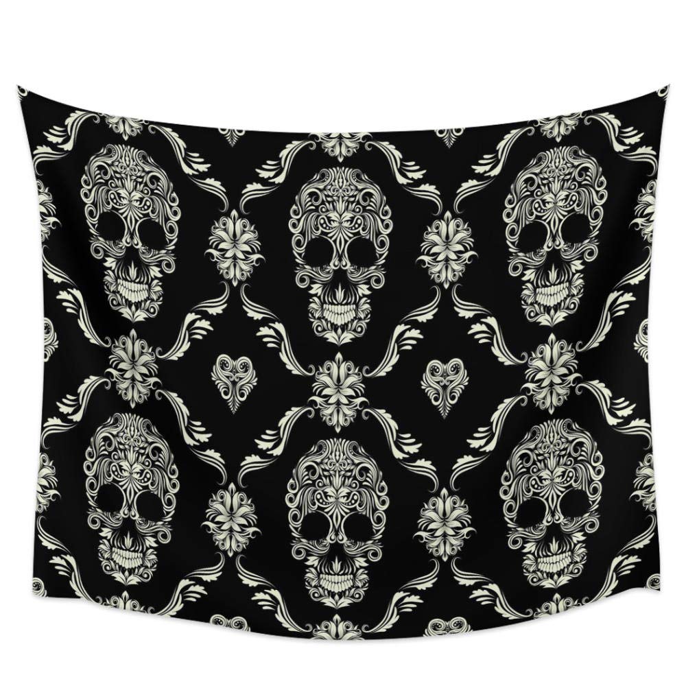 Black Background Tapestry Wall Hanging - 51x59 Inch Large Bohemian Decor for Living Room, Bedroom, Yoga Studio | Home Decor, Curtain, Tablecloth, Gift Idea for Hippie & Boho Lovers