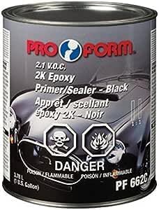 Pro Form PF662C 2.1 VOC 2K Epoxy Primer Sealer - Black 3.78L (1 Gallon) for Automotive, Marine & Industrial Use - High Adhesion, Corrosion Protection & Smooth Finish