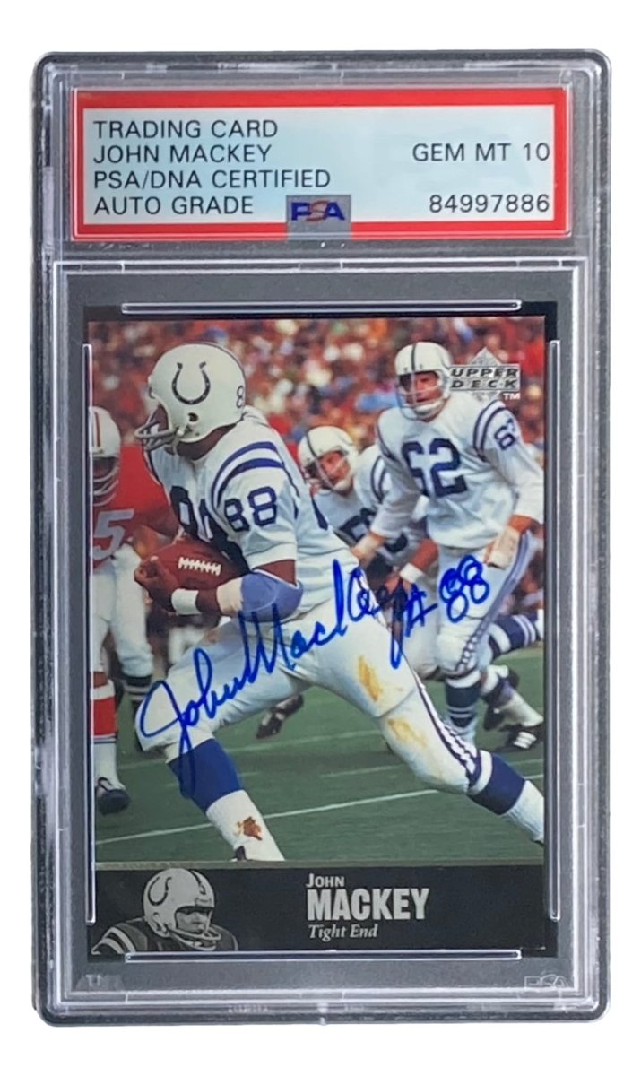 John Mackey Autographed 1997 Upper Deck #AL 48 Football Trading Card - PSA/DNA Certified Gem Mint 10 - Rare Collectible for Sports Memorabilia Fans & Investment