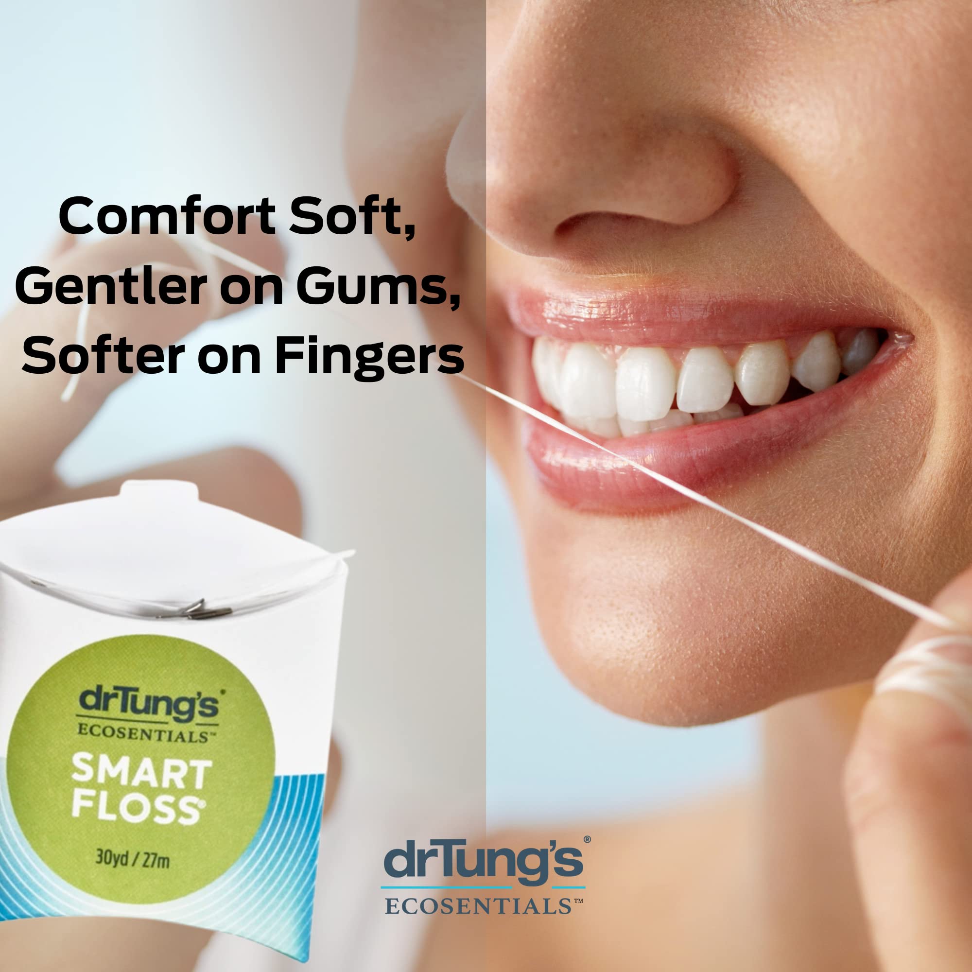 DrTung's Smart Floss - Natural Expanding Dental Floss | PTFE & PFAS Free, BPA Free | Gentle on Gums, Cardamom Flavor | Pack of 3 | Perfect for Travel, Home & Office Oral Care