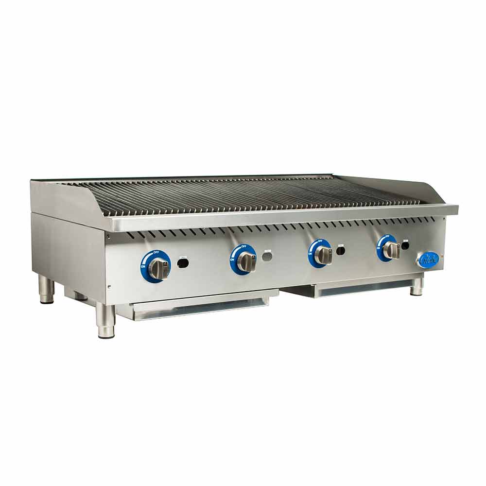**Globe GCB48G CR 48-Inch Gas Countertop Charbroiler with 4 Radiant Burners – Perfect for Restaurants, Diners & Commercial Kitchens**