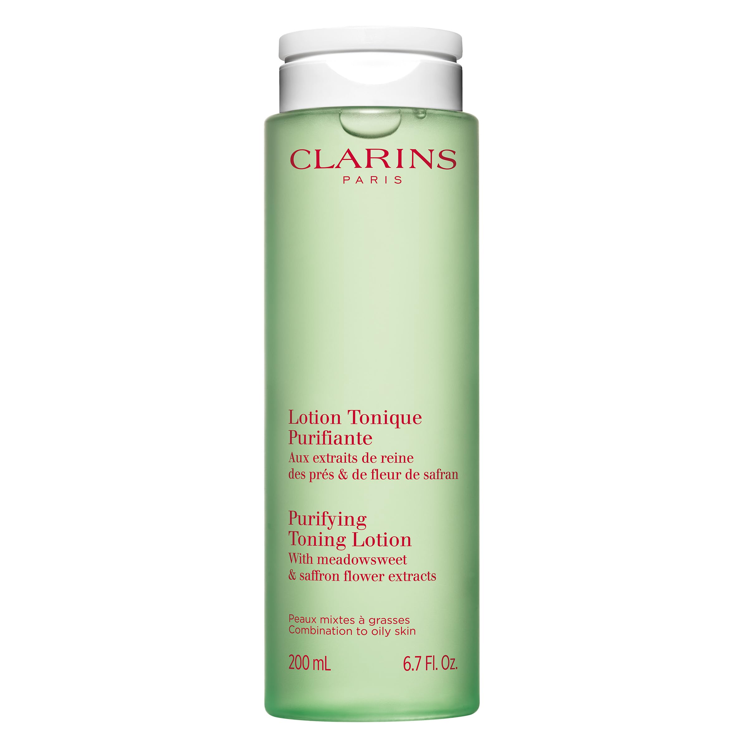 Clarins Purifying Toning Lotion for Oily & Combination Skin | Witch Hazel Facial Toner | Deep Cleansing, Hydrating & Mattifying | Balances Skin Microbiota | Reduces Oil in 14 Days | Perfect for Daily Skincare Routine & Post-Workout Refresh