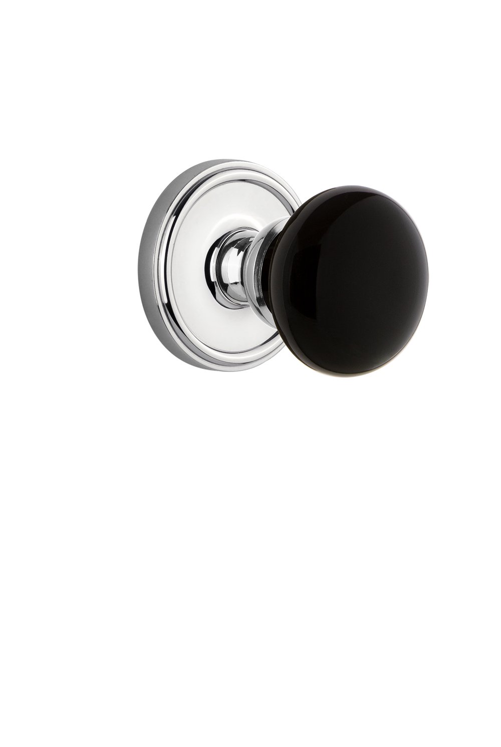 Grandeur Hardware 852735 Satin Nickel Carre' Plate with Lyon Knob Passage Set - Vintage Style Door Handle for Bedroom, Bathroom & Interior Doors - Backset Size Adjustable