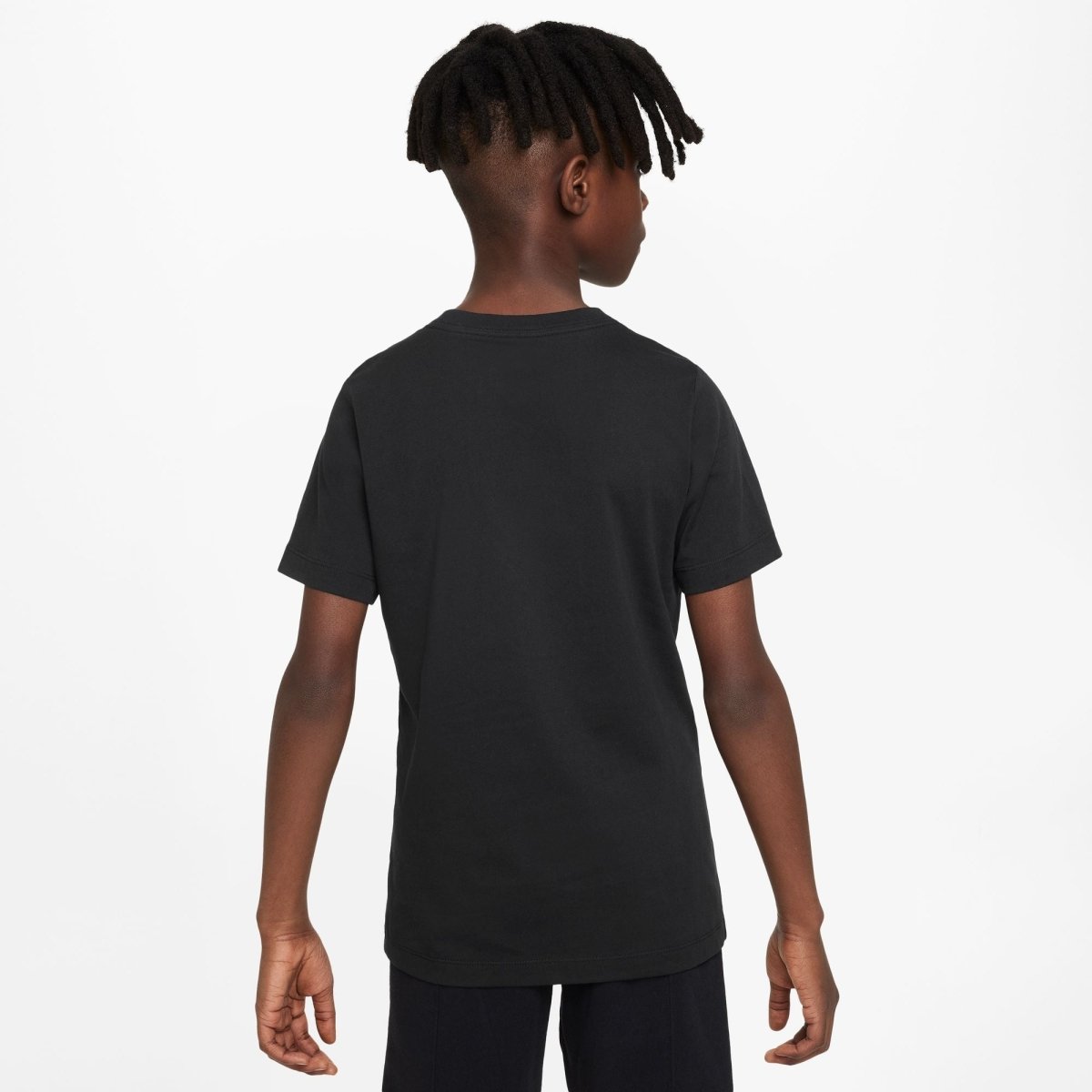 Nike Junior Sportswear Black T-Shirt for Kids - Breathable Cotton Tee for Sports, School & Everyday Wear