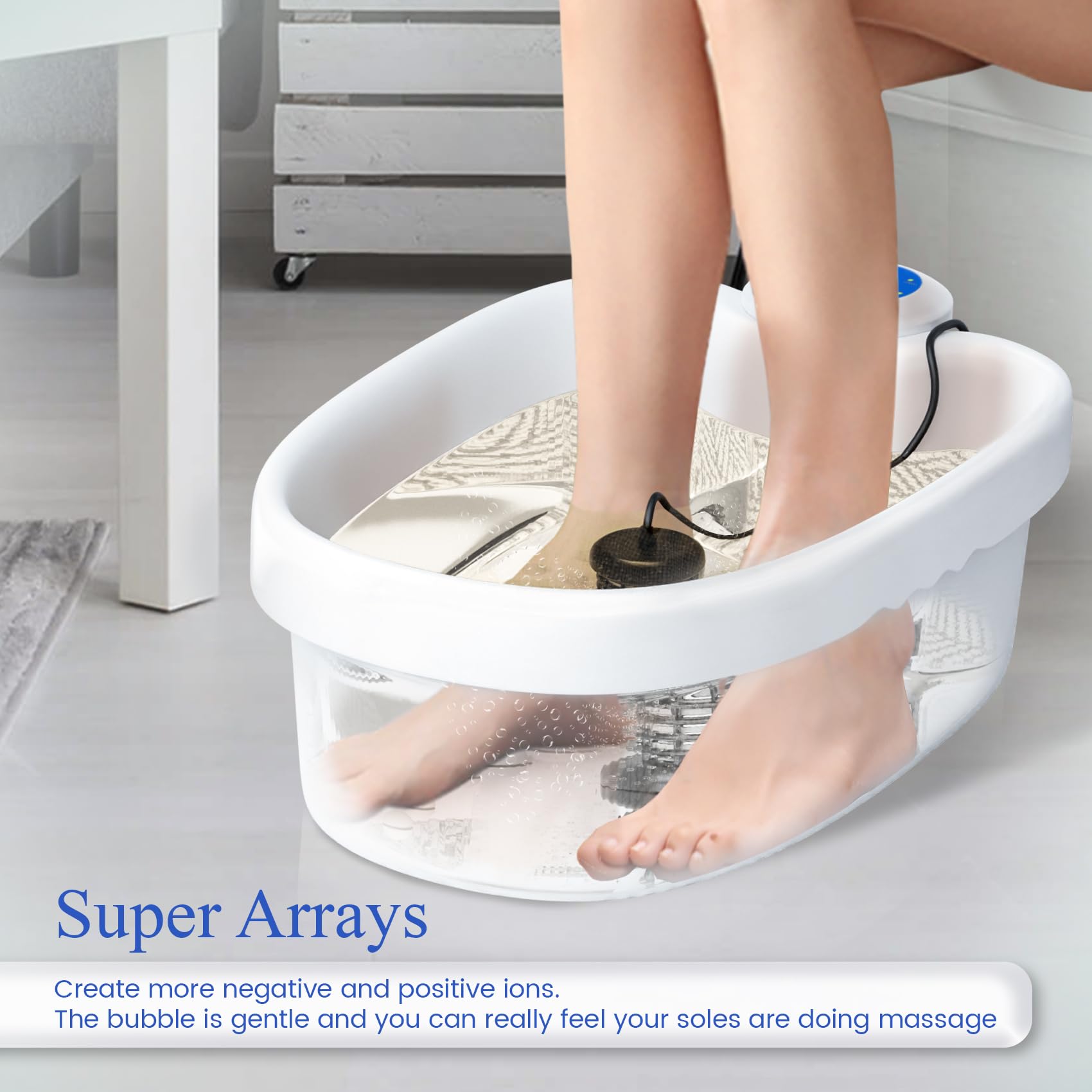 Ionic Foot Detox Machine - Portable Ion Cleansing Foot Spa with Massage Slippers, Home Detox System, Foot Bath Soak Tub for Relaxation & Wellness | Perfect for Home Spa, Stress Relief & Detox Therapy