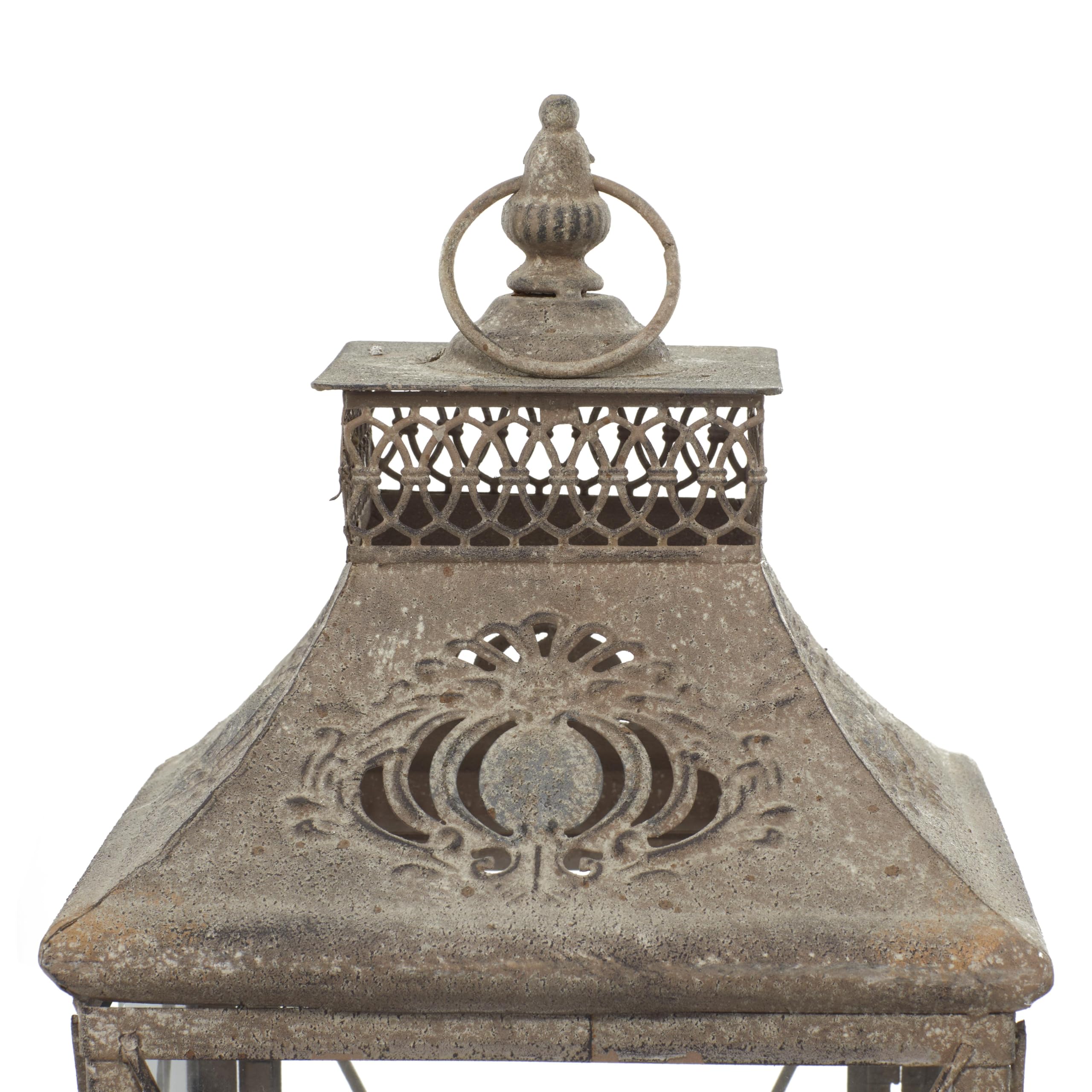 Deco 79 Set of 2 Brown Metal Candle Lanterns - 24