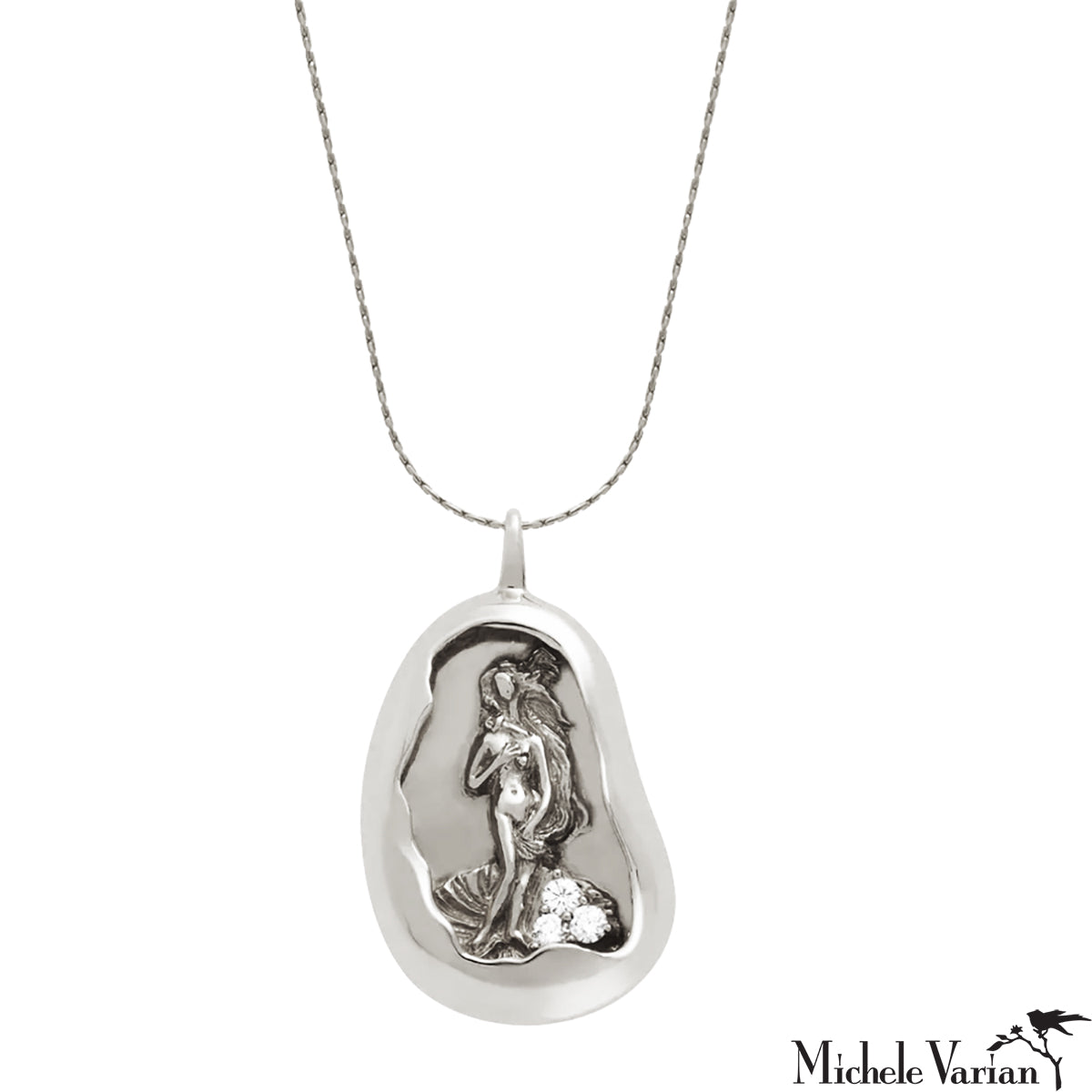 Birth of Venus Silver Pendant Necklace - Elegant Jewelry Gift for Women, Perfect for Valentine's Day & Anniversaries