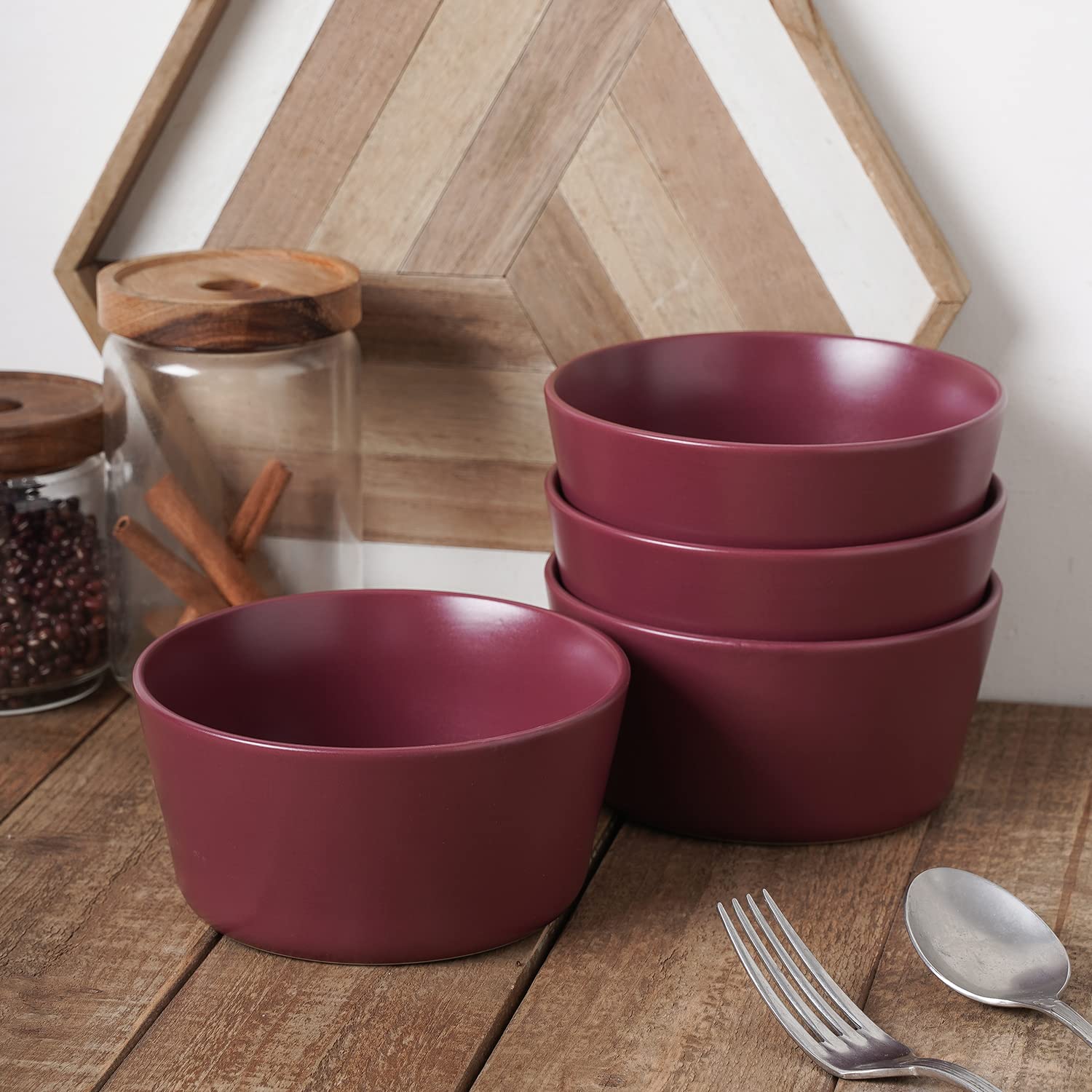 Celina Modern Stoneware 24-Piece Dinnerware Set - 8-Person Purple Dinner Plates, Salad Plates & Soup Bowls | Elegant Stone Lain Dish Set for Everyday Dining & Entertaining