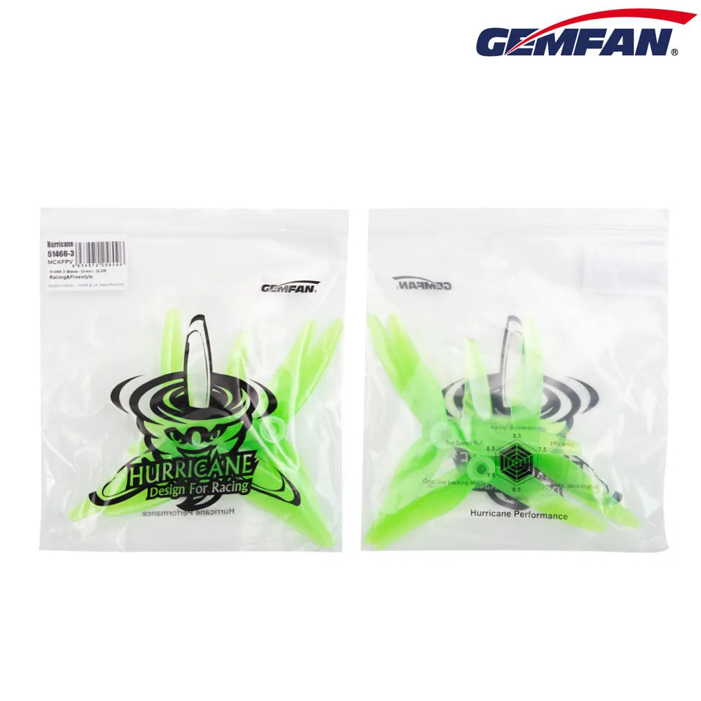 Gemfan Hurricane 51466 Propeller 8-Pack - High Performance Durable Drone Propellers for FPV Racing & Aerial Photography