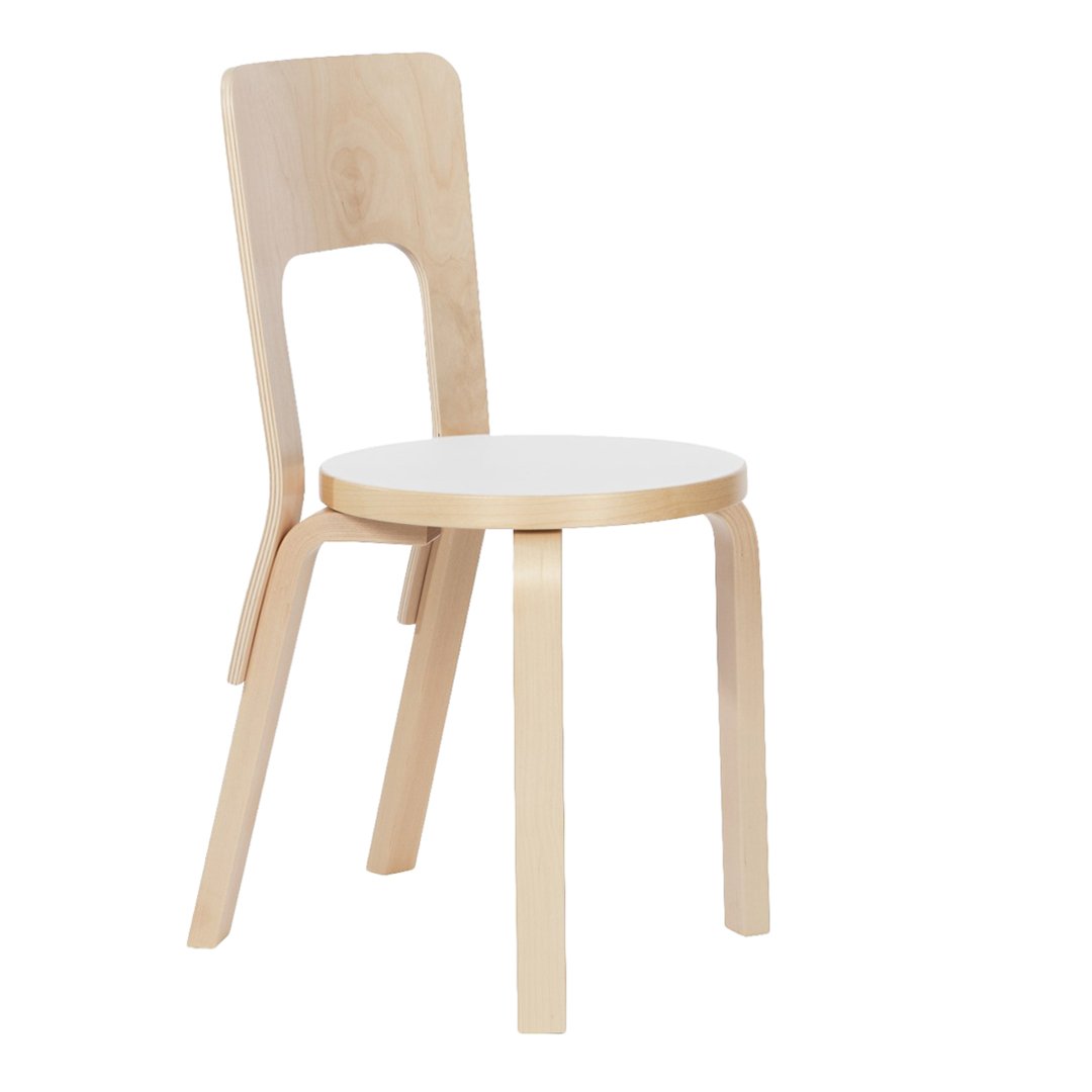 Artek Chair 66 - Modern Scandinavian Wooden Dining Chair - Mid-Century Design for Home, Office & Restaurant Decor