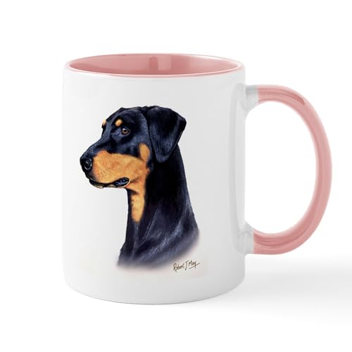 White/Pink Inside - Doberman Mug