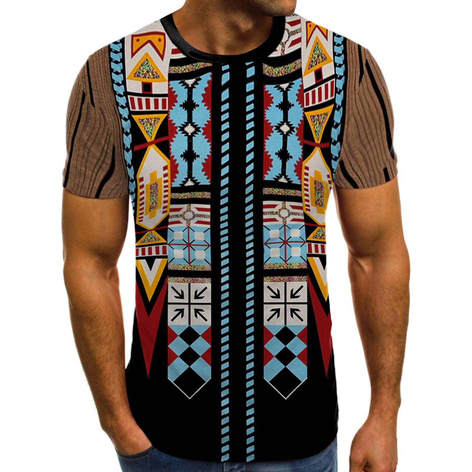 Men's Fishnet Shirt - 3D Digital Retro Print Short Sleeve T-Shirt | Summer Fashion Casual Solid Tee for Men | Perfect for Beach Parties, Music Festivals & Streetwear Outfits