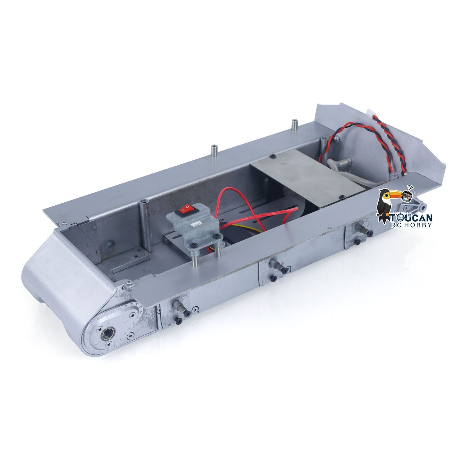 Metal Chassis with Smoke Unit Switch for Henglong 1/16 RC Tank 3898 - M4A3 Sherman Model Military Armored Vehicle | Durable Adult Toy for Collectors & Hobbyists | Battle-Ready for RC Tank Wars & Display Scenes