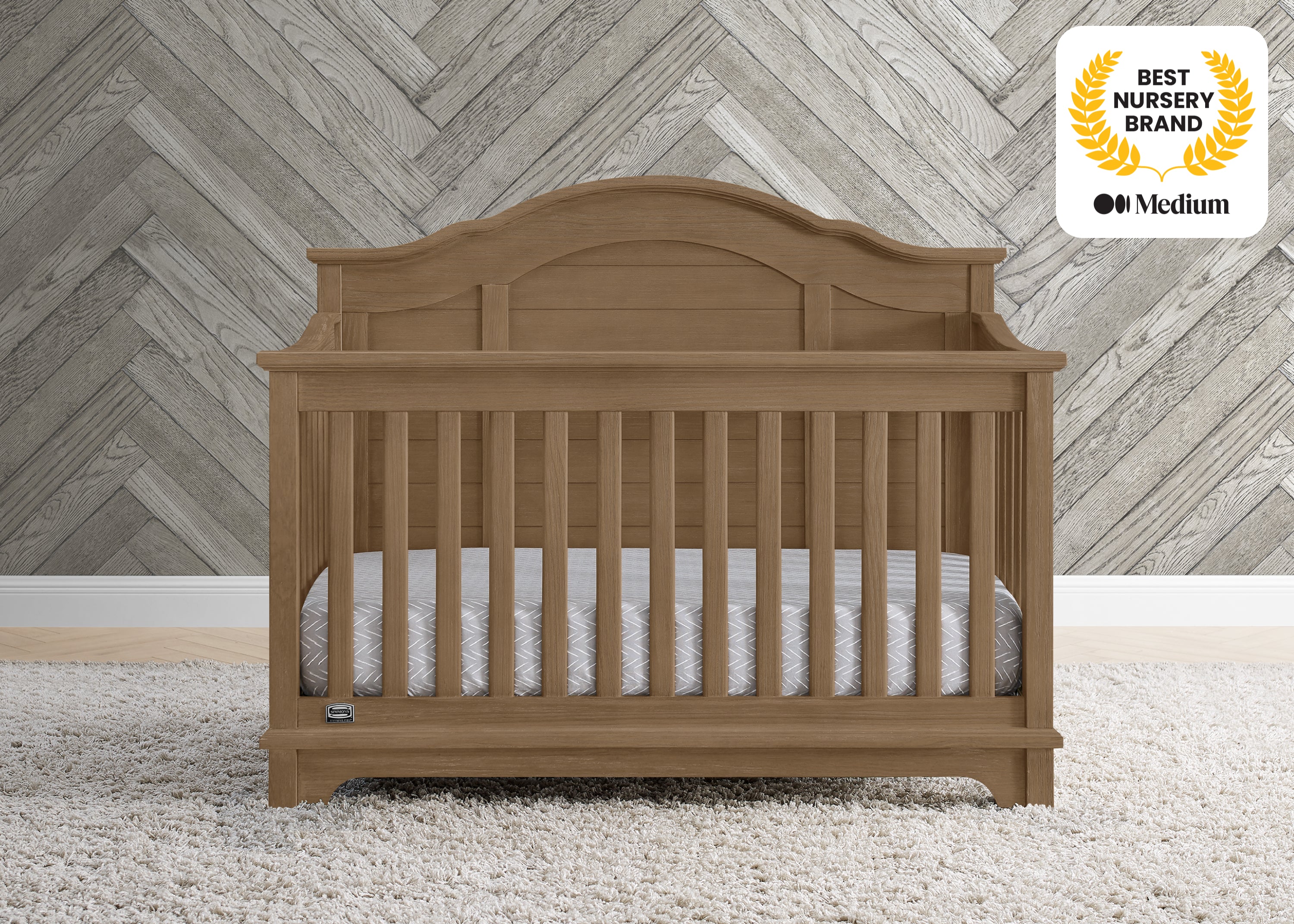 Asher 6-in-1 Convertible Baby Crib - White Nursery Furniture for Newborn to Toddler Bed | Perfect for Modern Nursery, Bedroom & Daycare Use