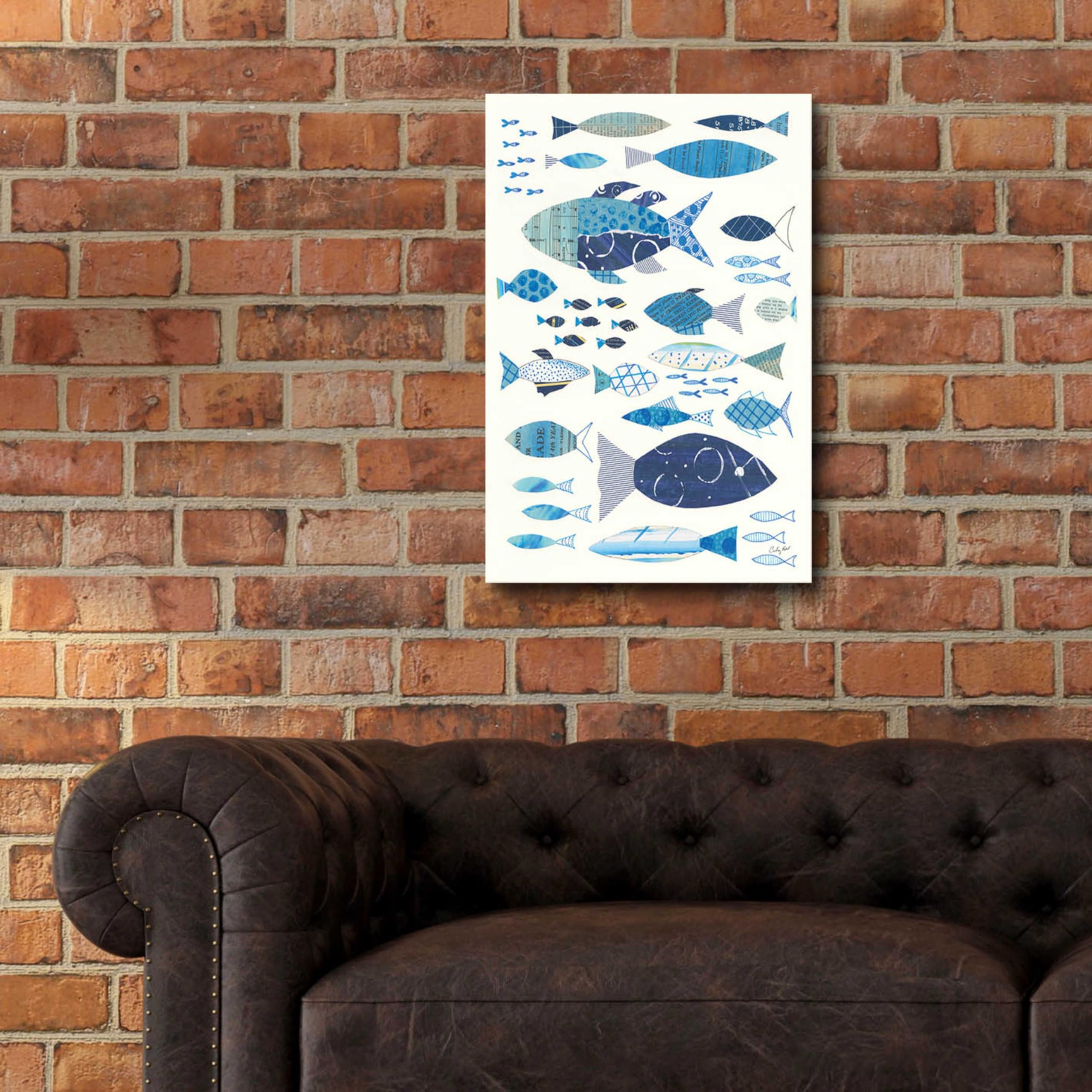 Go With the Flow II by Courtney Prahl - 16x24 Inch Acrylic Glass Wall Art Painting - Modern Abstract Canvas Print for Living Room, Bedroom & Office Decor