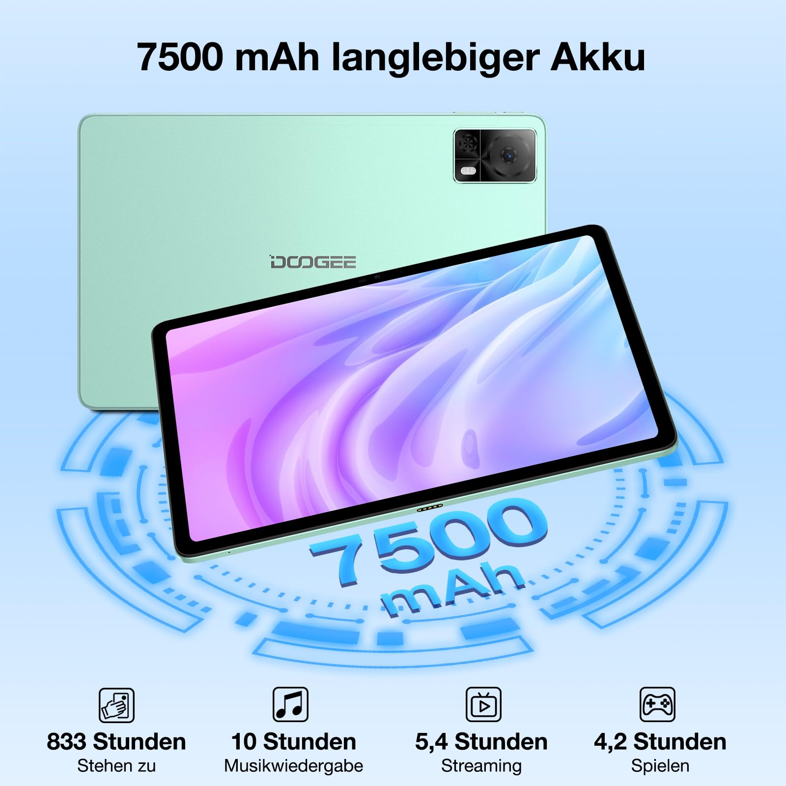 DOOGEE T20S 10.4 Inch Android Tablet with 15GB RAM (8+7) & 128GB ROM (Expandable to 1TB), Octa-Core T616 Processor, 4G LTE/5G WiFi, 2K FHD Display - Perfect for Work, Study, and Entertainment