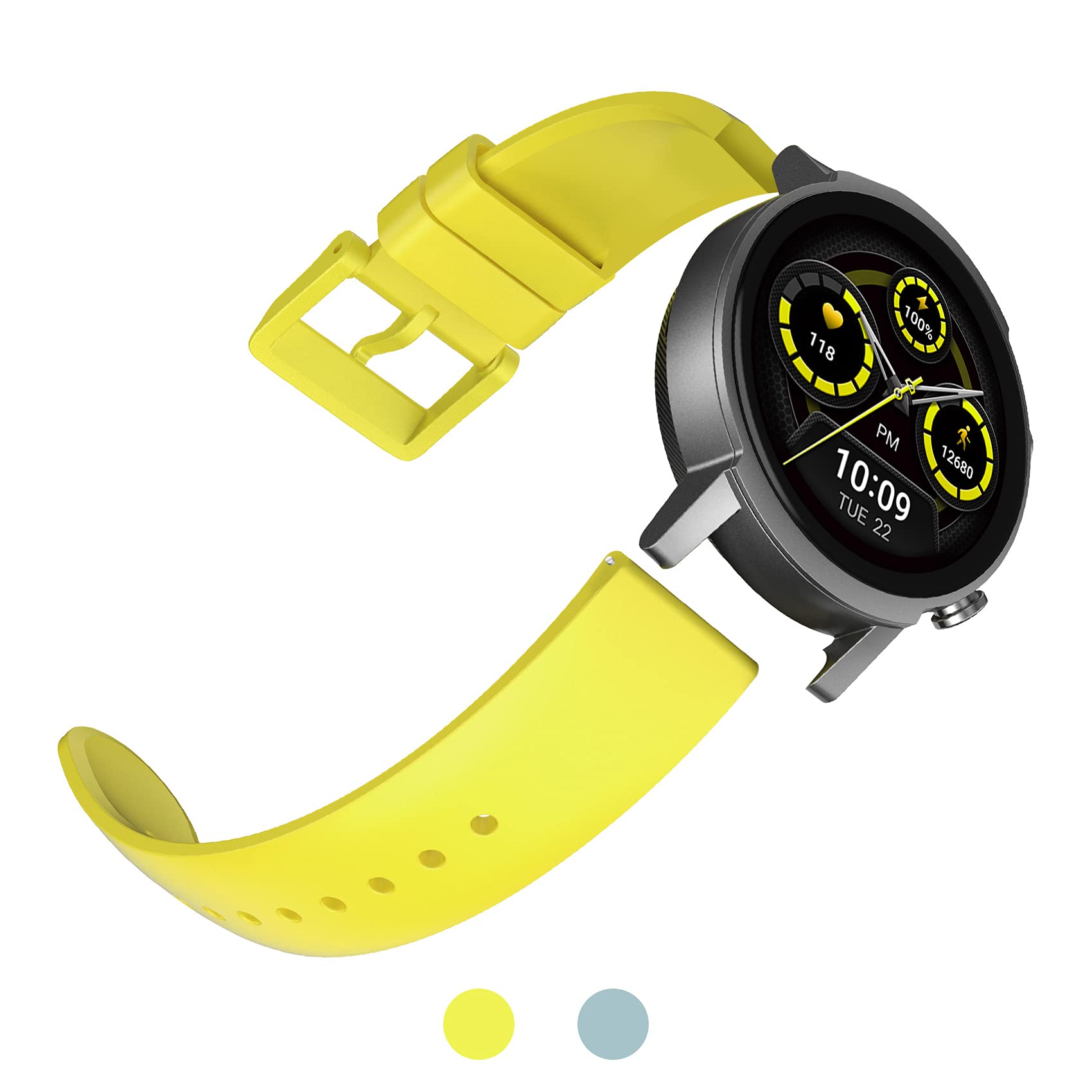 Ticwatch E3 Silicone Band 20mm - Durable Strap for Sports & Fitness