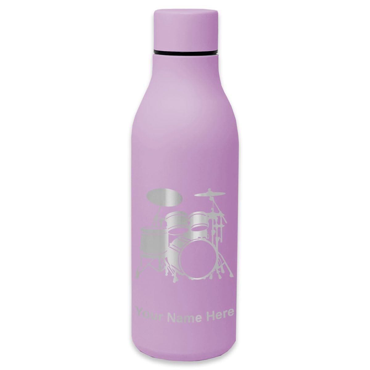 LaserGram 20oz Double Wall Vacuum Insulated Stainless Steel Water Bottle with Personalized Engraving - Keeps Drinks Hot/Cold for 24 Hours - Perfect for Gym, Hiking, Office & Outdoor Activities