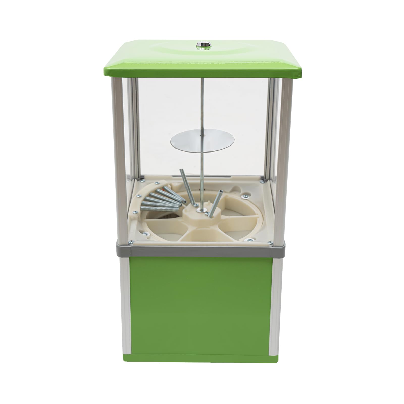 25 Cent Coin Operated Toy Capsule Vending Machine - 1.77-1.97 Inch Commercial Gumball & Candy Dispenser for Retail Stores, Arcades & Parties (Green) - Perfect for Kids Entertainment, Birthday Events & Small Business Use