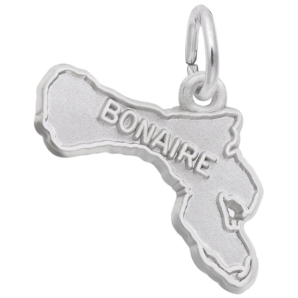 Bonaire Map Charm with Border - Elegant Pendant for Bracelets & Necklaces - Perfect for Travel Lovers & Jewelry Making