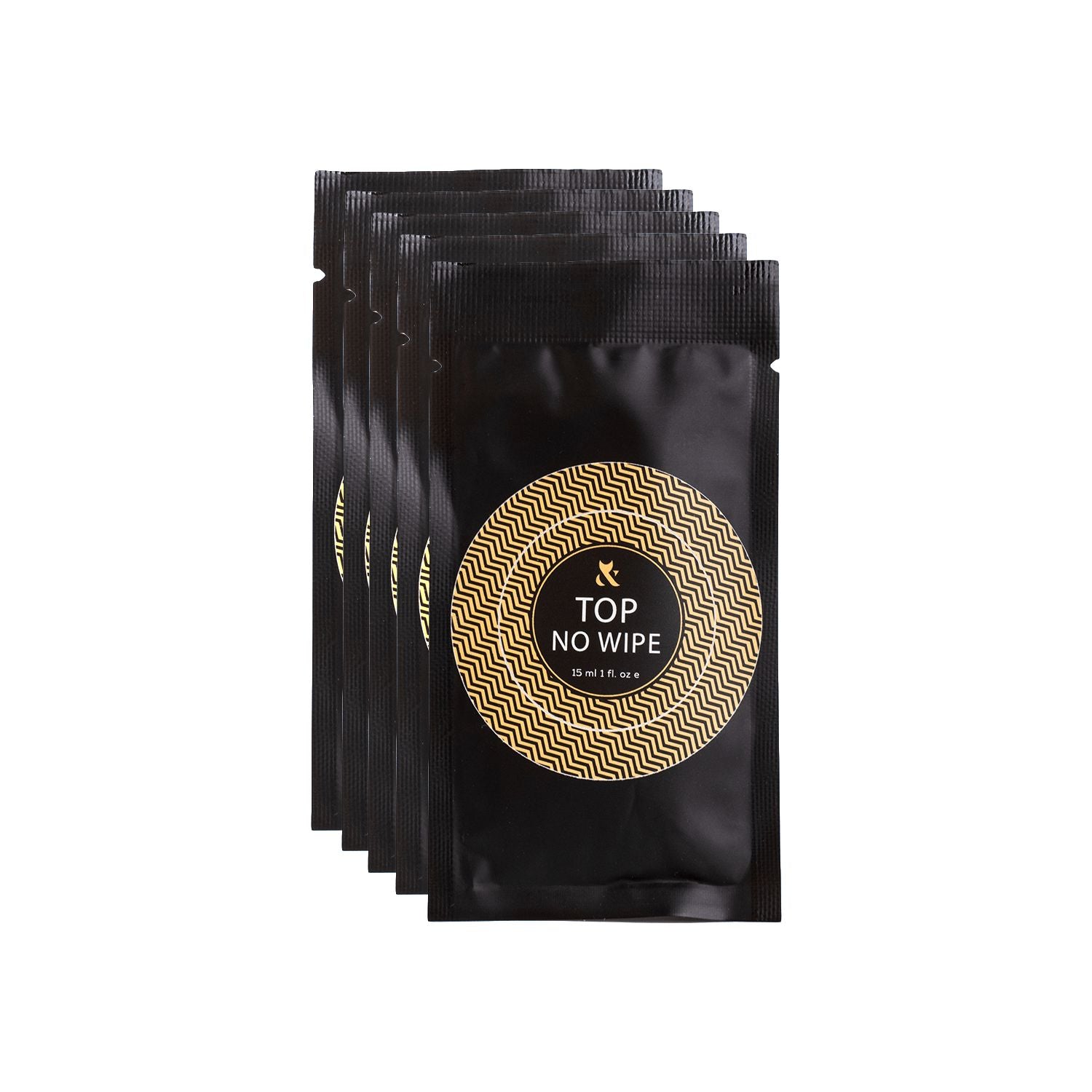 F.O.X Top No Wipe Sachet (5x15ml) - No UV Filter Needed - Perfect for Nail Art, DIY Manicures & Salon Use