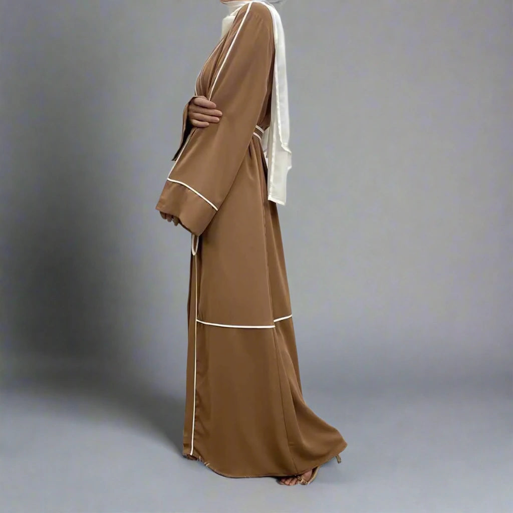 Elegant Muslim Women's Open Cardigan Abaya Dress #231679 - Perfect for Prayer, Modest Fashion & Everyday Wear
