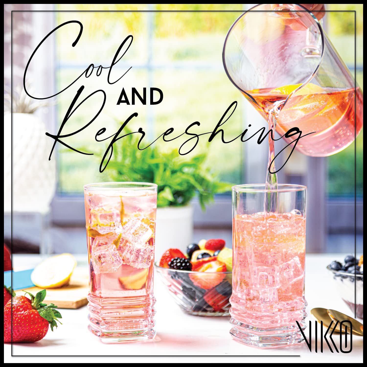 Vikko 11.5 oz Thick & Durable Water Glasses Set of 6 - Heavy Duty Highball Tumblers for Kitchen, Bar, Restaurant - Dishwasher Safe Drinking Glasses for Iced Tea, Juice, Cocktails & Everyday Use