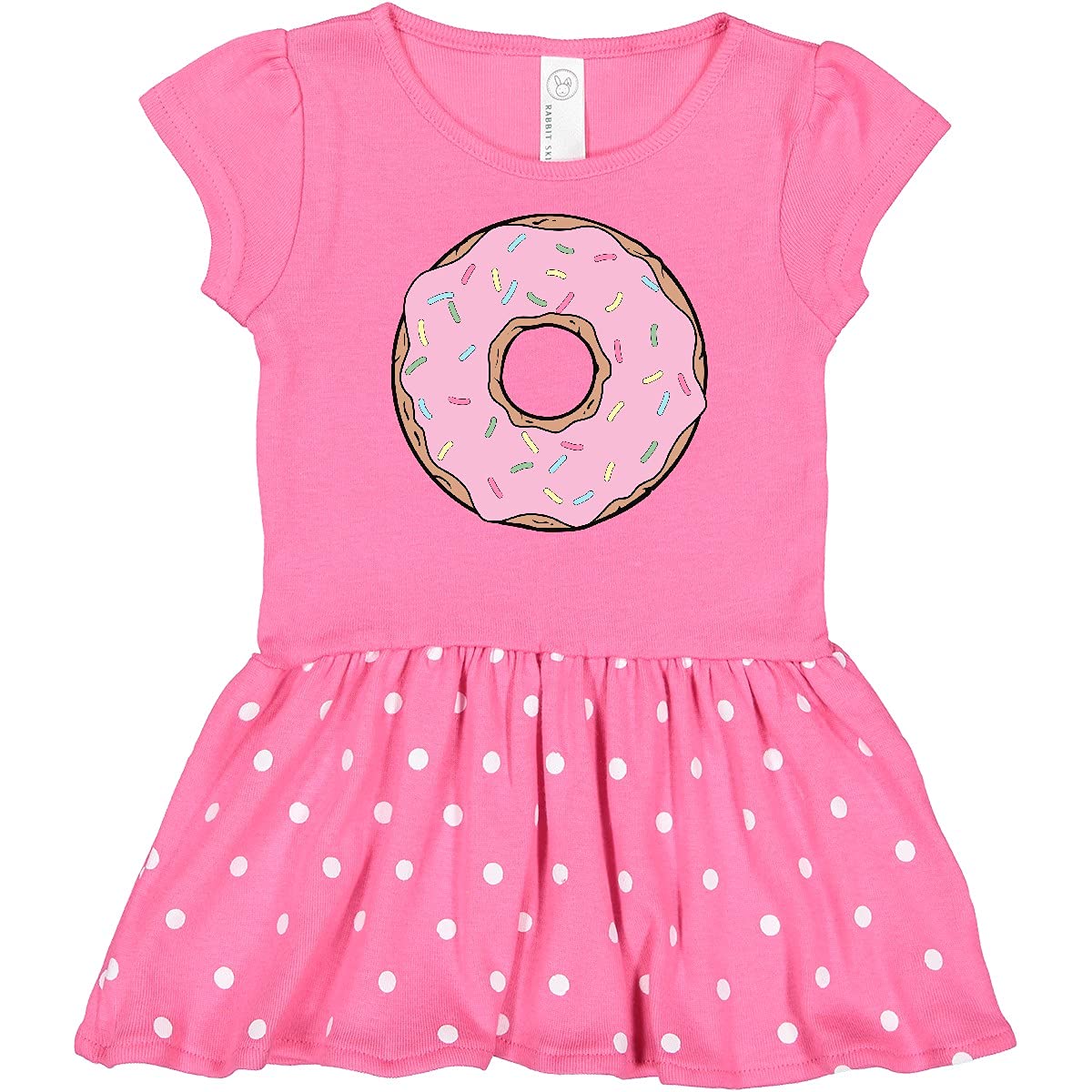 Inktastic Pink Donut Print Infant Dress - Cute Doughnut with Frosting & Sprinkles Design for Baby Girls | Perfect for Birthday Parties, Photo Shoots & Casual Outings