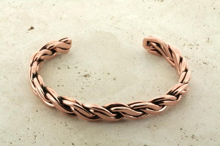 Elegant Copper Curve Plait Cuff Bracelet - Boho Chic Jewelry for Women, Perfect for Parties, Weddings & Everyday Wear