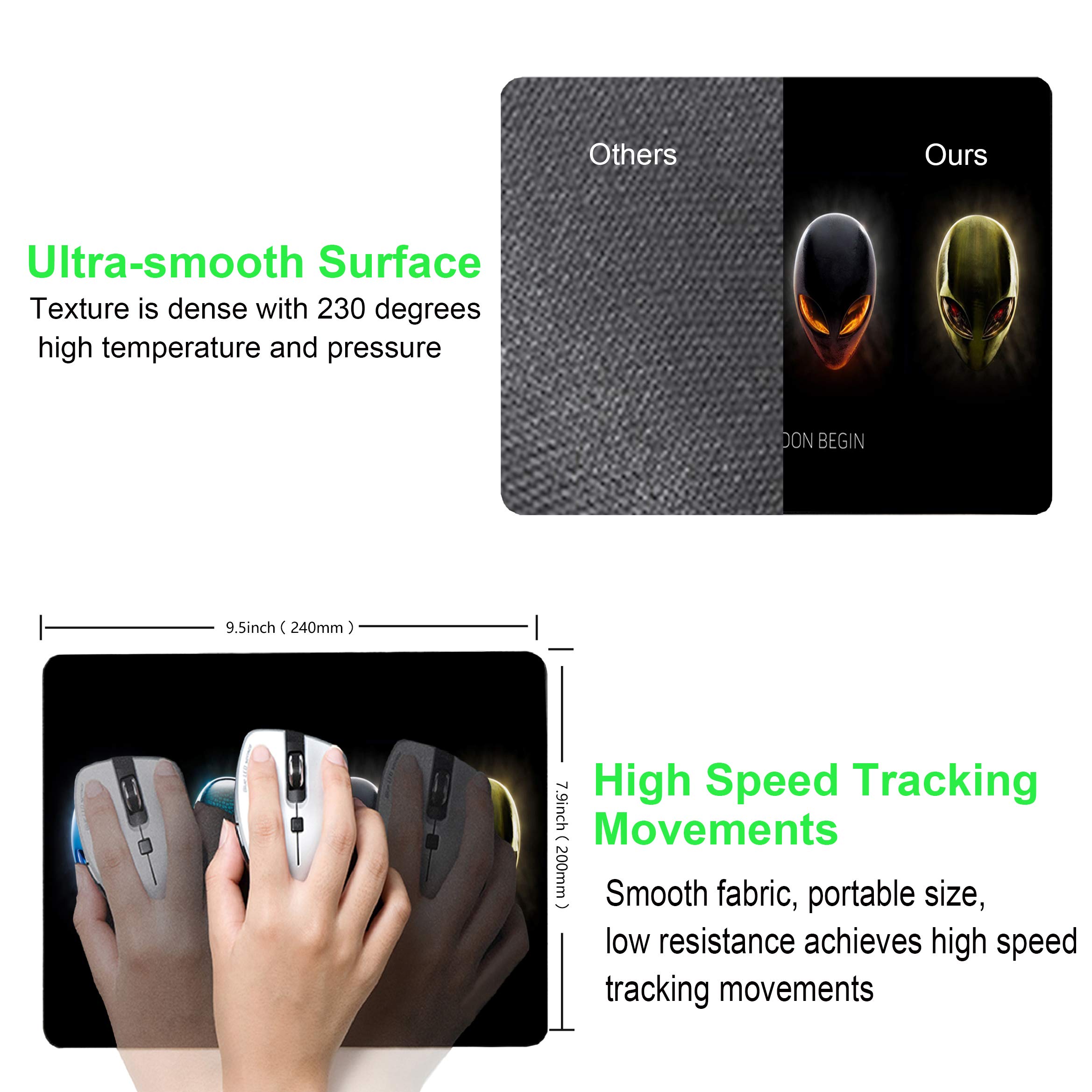 Alien Mouse Pad - Personalized Sci-Fi Design Non-Slip Rubber Gaming Mouse Mat for PC, Laptop, Office & Home Use