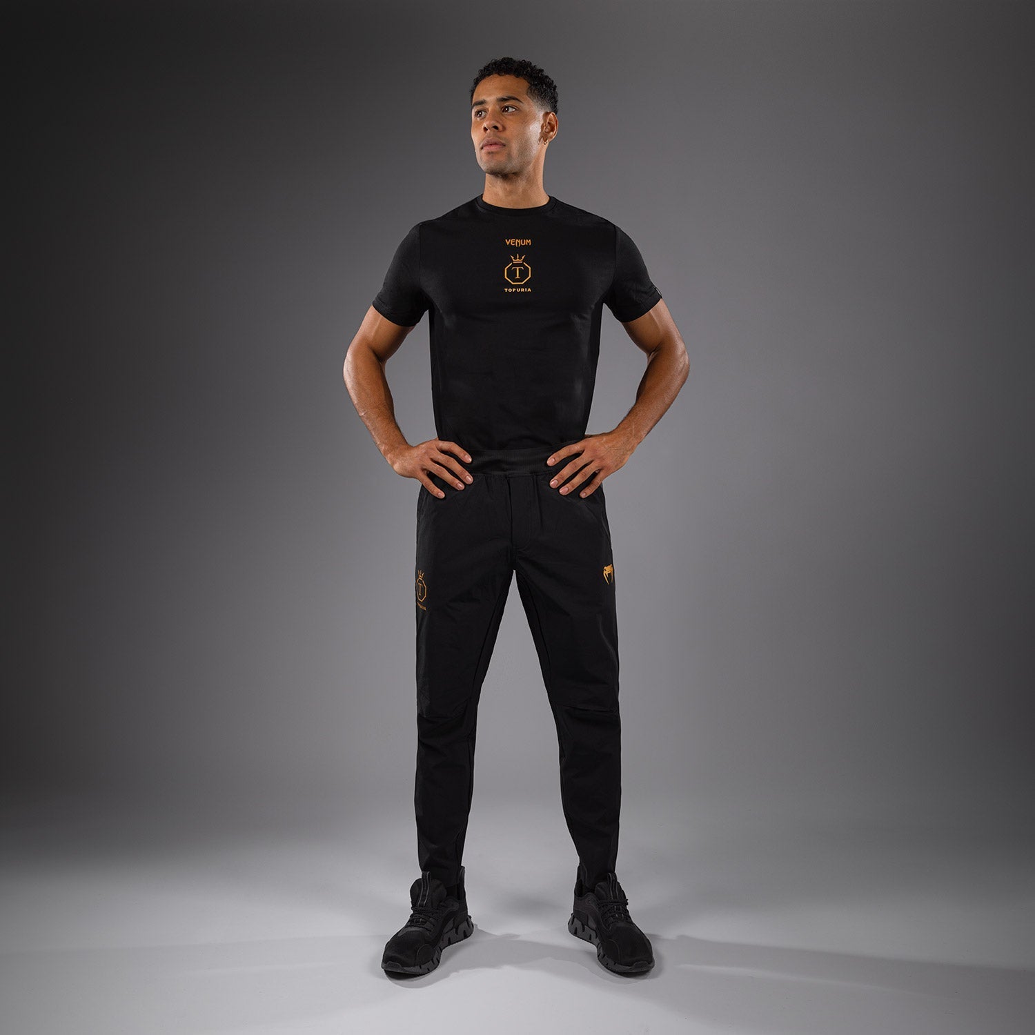 Venum x Topuria Unmatched Edition Joggers - Black/Gold MMA Training Pants for Men | Lightweight & Comfortable Workout Joggers for Gym, Running & Streetwear
