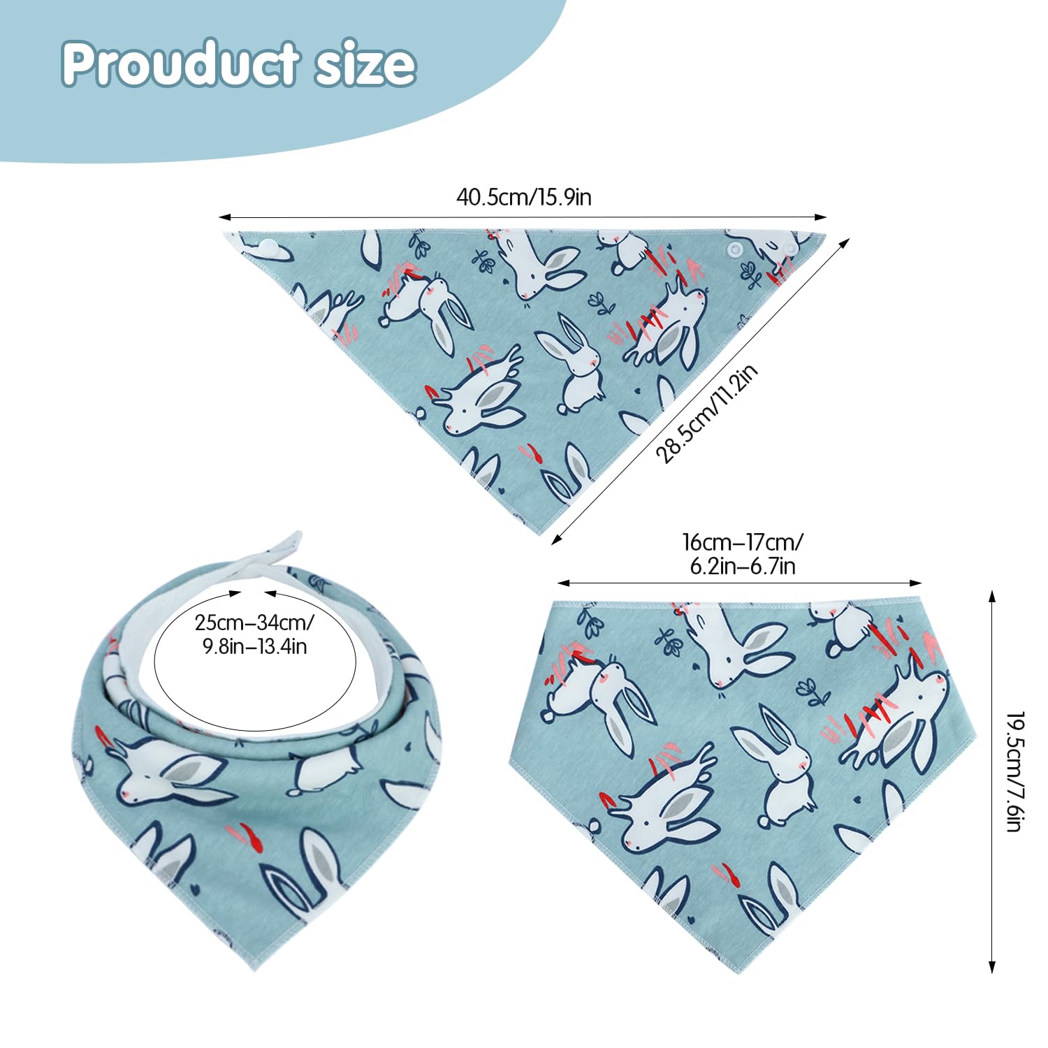 Lekebaby Baby Bandana Drool Bibs for Boys & Girls - Soft, Absorbent & Adjustable Snap Bibs (Pack of 8) - Perfect for Teething, Feeding & Messy Play - Ideal Newborn & Toddler Gift