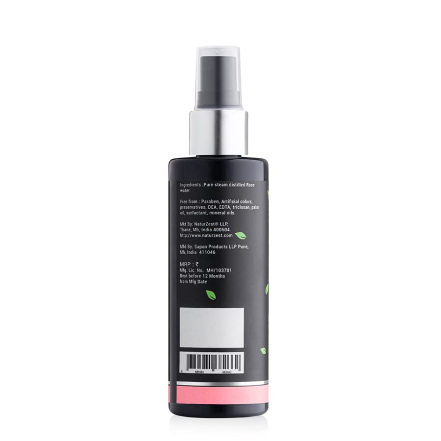 NaturZest Organic Rose Water Facial Mist - Hydrating & Refreshing Toner for Dry, Sensitive Skin - Perfect for Daily Skincare, Makeup Setting & Post-Workout Refresh
