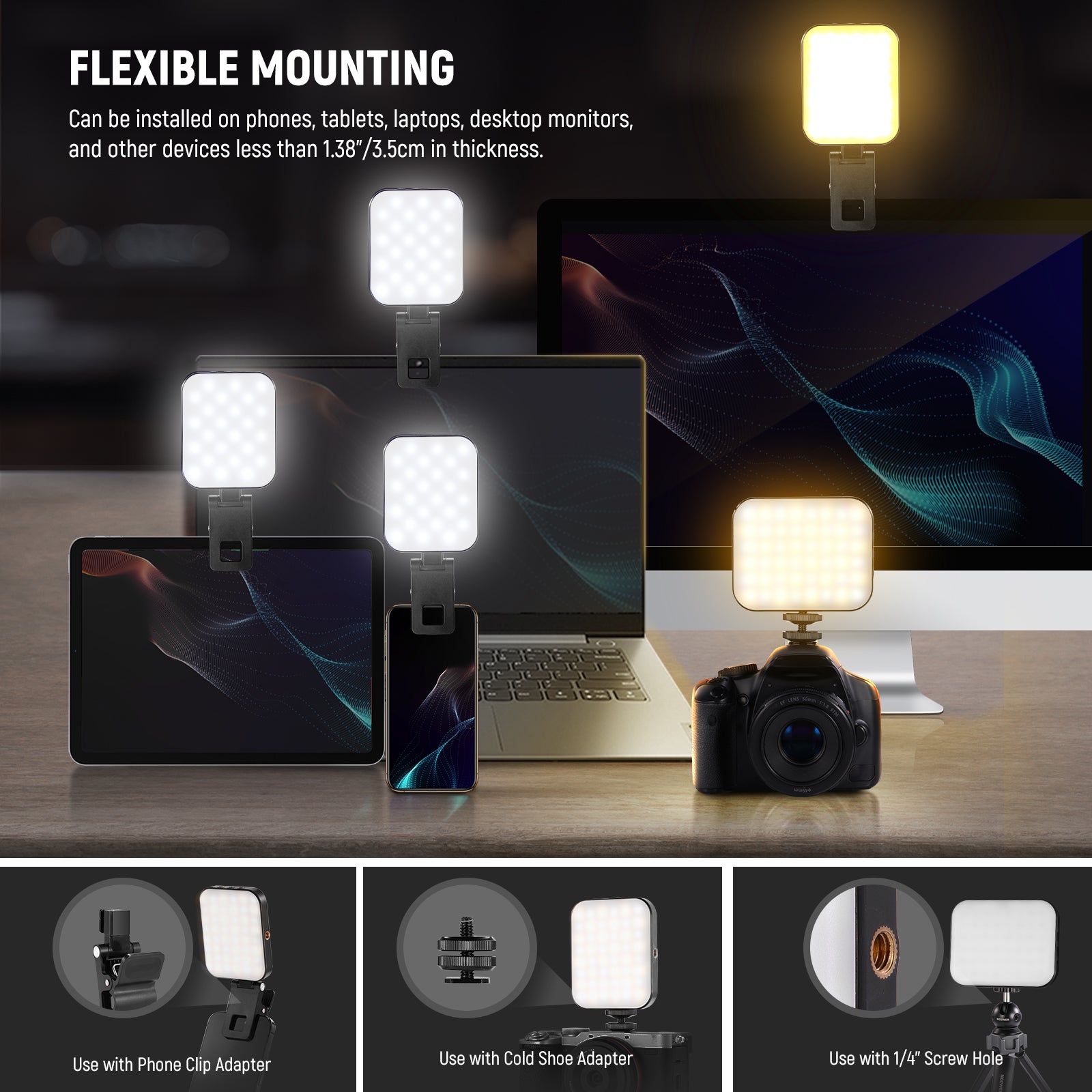 NEEWER BASICS BL48B Rechargeable Magnetic Selfie Light for MagSafe - Portable LED Fill Light for iPhone, YouTube Videos & Night Photography