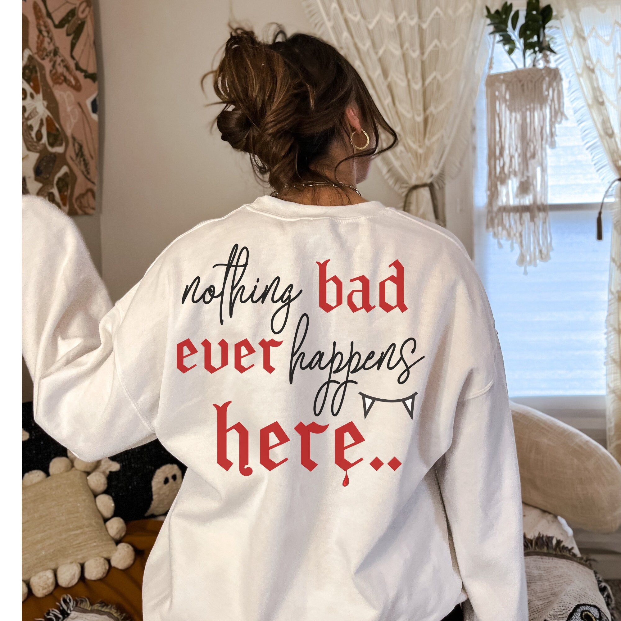 The Vampire Diaries TVD Mystic Falls Crewneck Sweatshirt | Salvatore Brothers Hoodie | Official TVD Merch | Perfect Fan Gift for Vampire Diaries Lovers | Great for Cosplay, Halloween, and TV Show Themed Parties