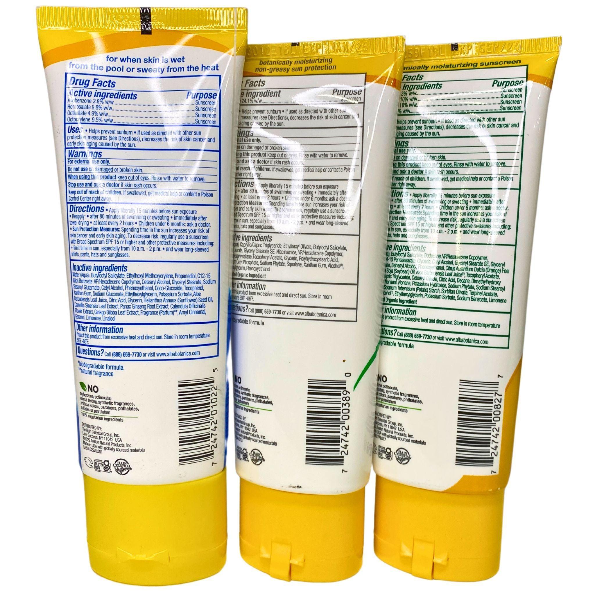 Alba Botanica Sunscreen Lotion Variety Pack - SPF 30 & 45, Scented & Unscented (50 Pieces) | Daily Sun Protection for Face & Body, Beach & Outdoor Activities